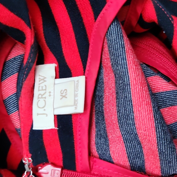 J. Crew size XS sleeveless dress,  striped navy/ red - Picture 9 of 12